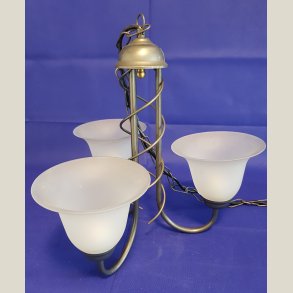 Lysekrone, fin 3-armet loftlampe.