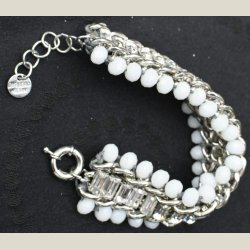 Kaiser Coral armbnd i hvidt og slv. Nyt.