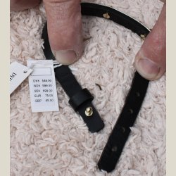 Sort lderarmbnd med guldlamel p, nyt, nypris 549kr.