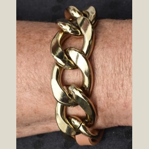 Guldarmbnd med Lysbrunt lderspnde, nyt. Nypris er 649kr.