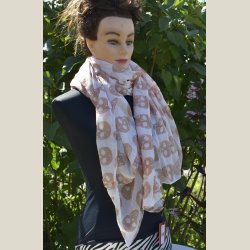 Lille trklde af bomuld med kranier. Ml 90 x 100cm.