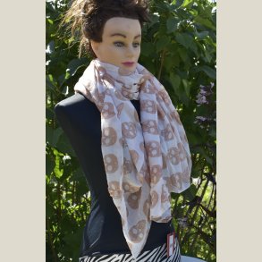 Lille t�rkl�de af bomuld med kranier. M�l 90 x 100cm.