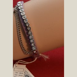 Rosa lderarmbnd med store sten og kde, nyt. Nypris 599kr.