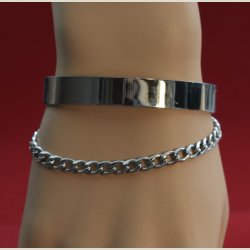 Metalarmbnd, slv med kde. Brugt, i fin stand.