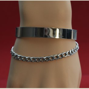 Metalarmbnd, slv med kde. Brugt, i fin stand.