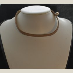 Halsbnd i broncefarvet lder, nyt