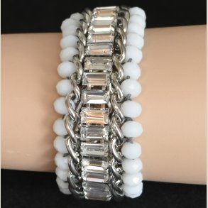 Kaiser Coral armbnd i hvidt og slv. Nyt.