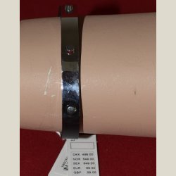 Sort lderarmbnd med slvlamel p, nyt, nypris 499kr.