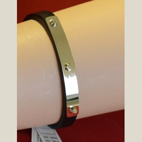 Sort lderarmbnd med guldlamel p, nyt, nypris 549kr.