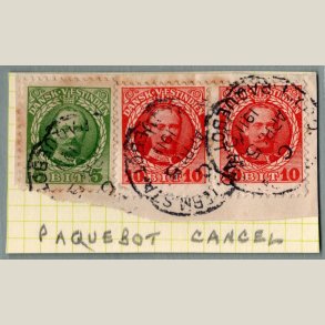 Klip med paquebot stempel