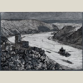 Postkort ubrugt, s�lvskinnende (ses ikke p� foto) fra Gutenfels-borgen