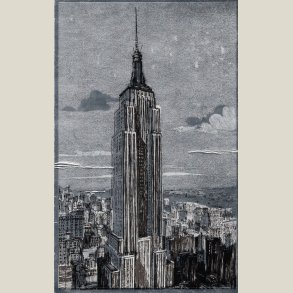 Postkort ubrugt, s�lvskinnende (ses ikke p� foto) fra empire state building 