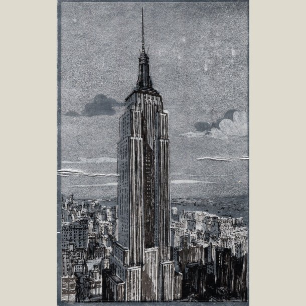 Postkort ubrugt, slvskinnende (ses ikke p foto) fra empire state building 