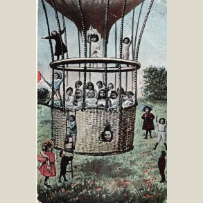 Postkort med babyer, brugt uden frim�rke