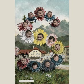 Postkort med babyer, ubrugt 