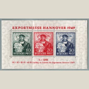 Engelsk og amerikansk zone 1948-49 nr. 103-05 miniark ** m. fold.