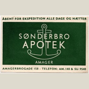 Receptkuvert fra S�nderbro apotek. Gammel sag uden tryk bagp�.