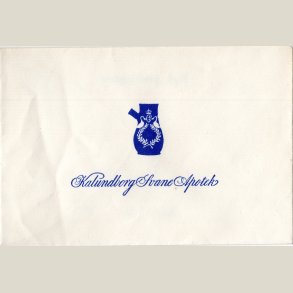 Receptkuvert fra Kalundborg svane apotek, meget enkel og fin.