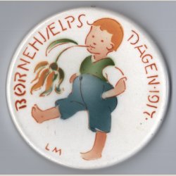 Brnehjlpsdagen 1917. Alumenia. 9cm. i diameter.