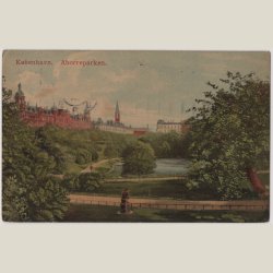 Aborreparken ca. 1910. Hul efter tegnestift.