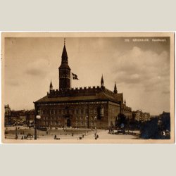 Raadhuset ca. 1910, sjov frankering,