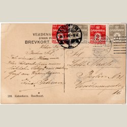 Raadhuset ca. 1910, sjov frankering,