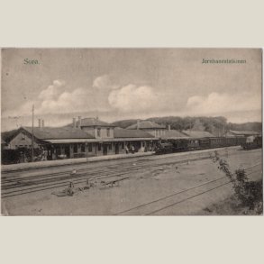 Sor�, jernbanestationen 1918.