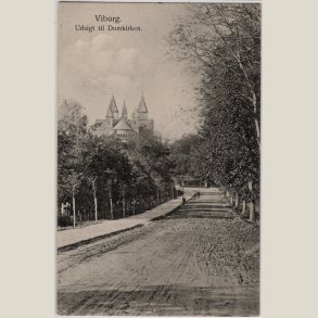 Viborg, udsigt til domkirken ca. 1910.