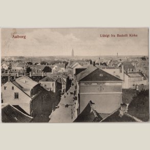 Aalborg, udsigt fra Budolfi kirke 1908.