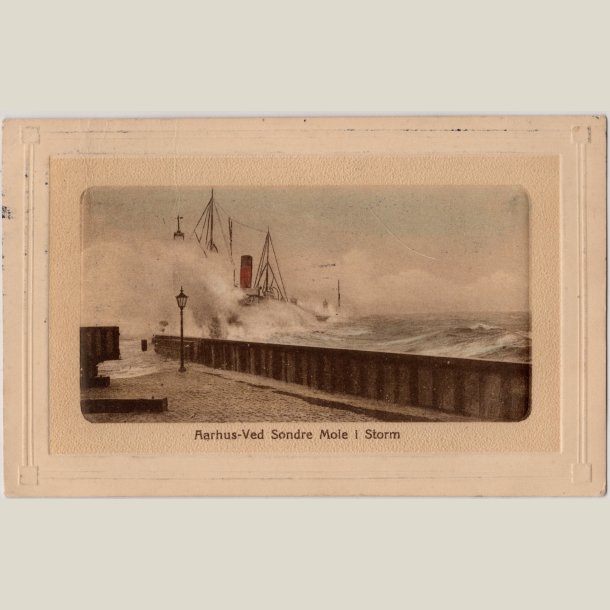 Aarhus, ved sndre mole i storm 1913.